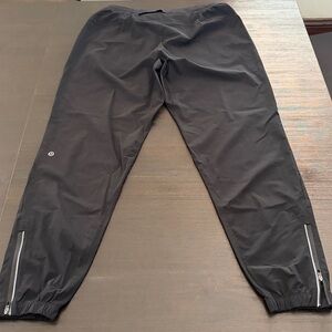 Black Jogger Pants with Zipper Details